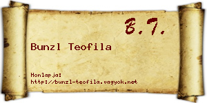 Bunzl Teofila névjegykártya